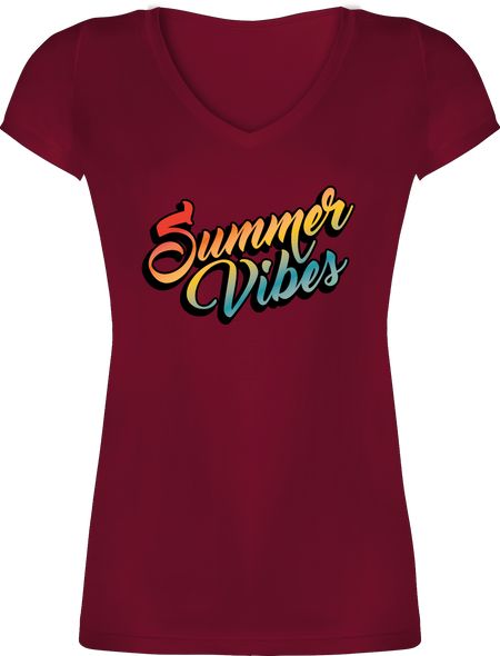 Damen T-Shirt mit V-Ausschnitt