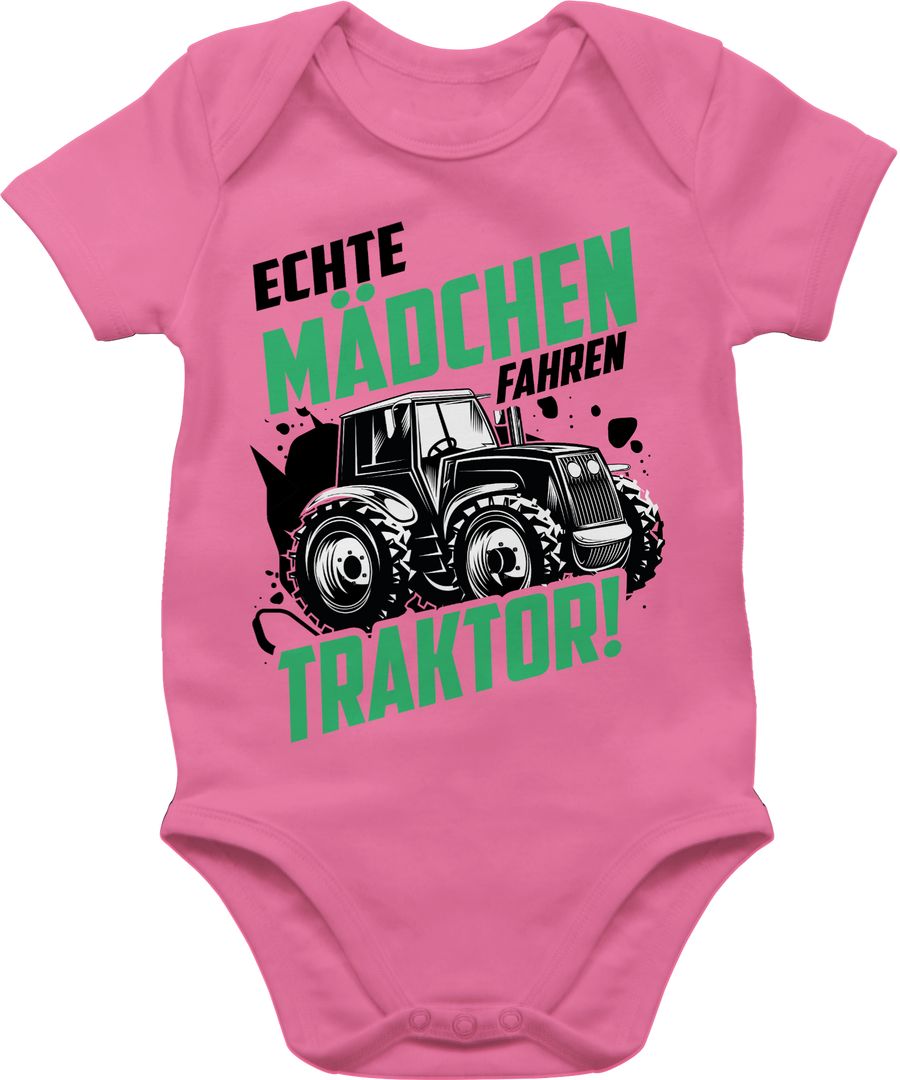 Echte Mädchen fahren Traktor- schwarz