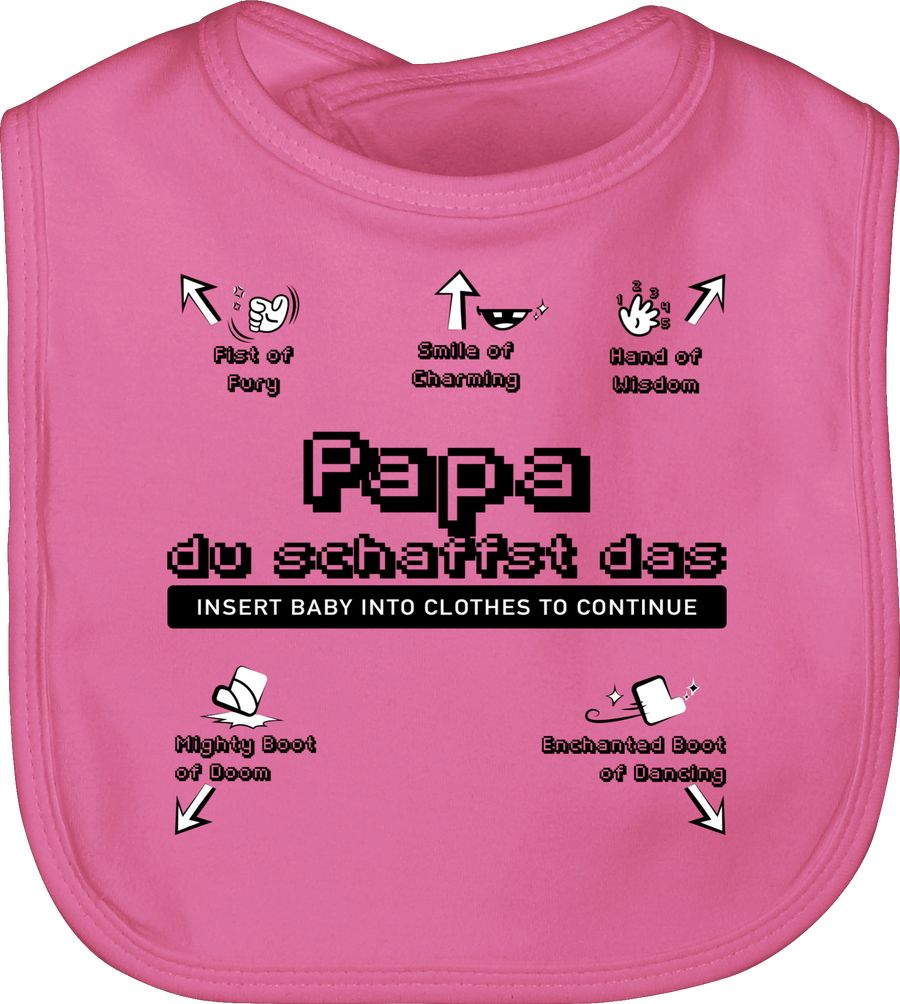 Papa du schaffst das Insert Baby into clothes to continue
