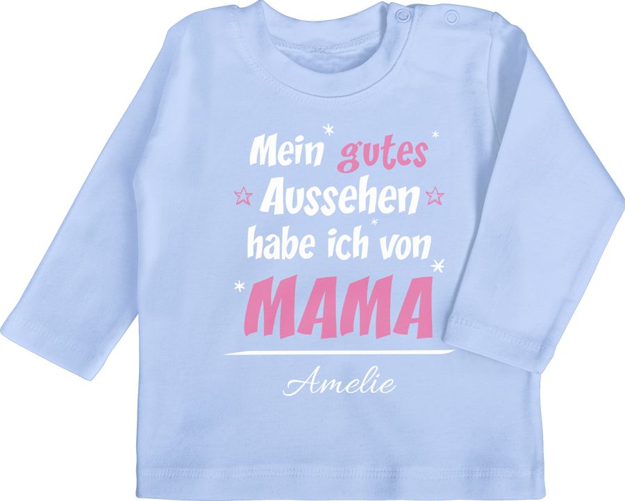 Geschenk Muttertag Baby Aussehen von Mama personalisiert mit Namen Jungen