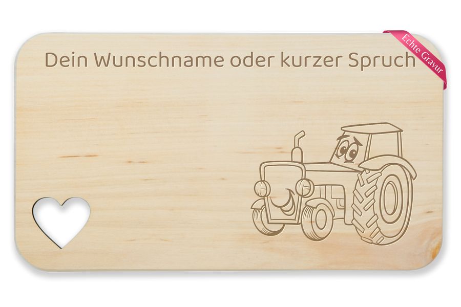 Traktor Motiv Geschenk Bauer Kinder mit Name Text Spruch individuelle Gravur
