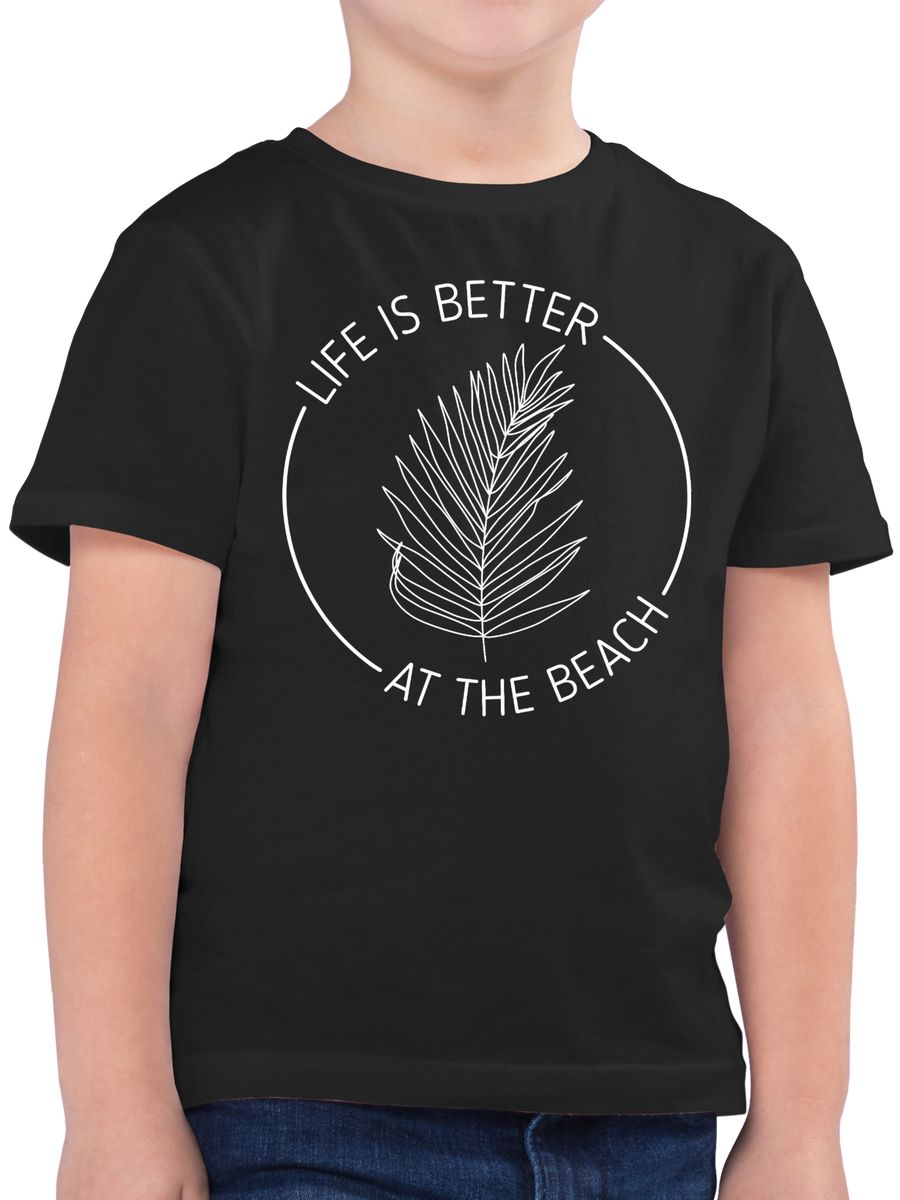Life is Better At The Beach Palmblatt - Chilliges Outfit - weiß