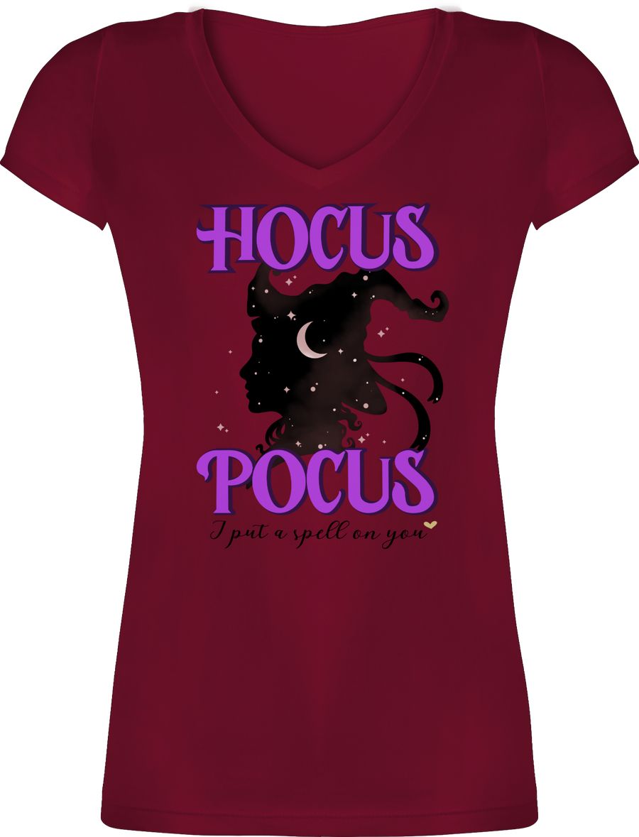 Hocus Pocus - I put a Spell on You - Hexe Mond und Sterne Silhouette - lila goldfarben