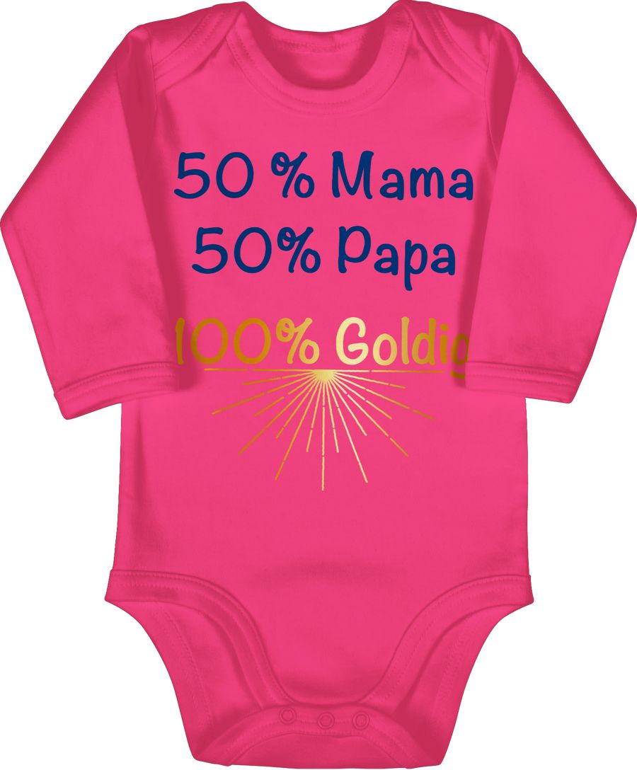50% Papa 50% Mama 100& Goldig -Blau