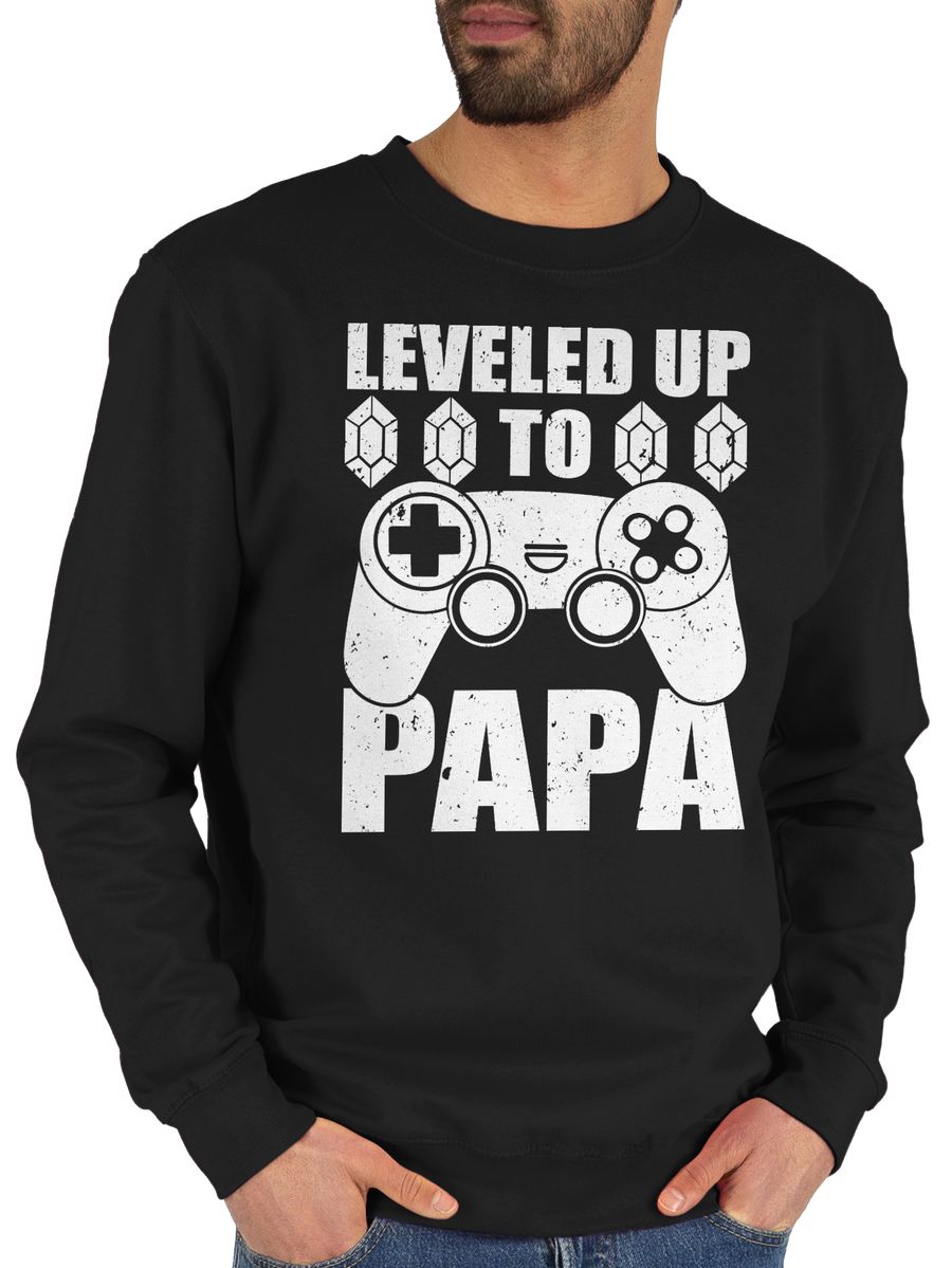 Leveled up to Papa mit Controller - weiß