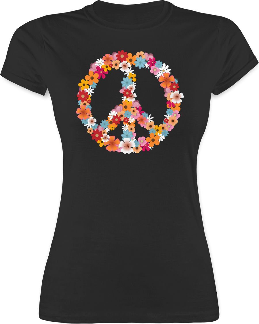 Peace Flower Power - Hippie Peace Zeichen Friedenszeichen 90er 70er